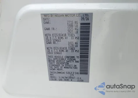 2017 Infiniti Qx60 from USA, damaged, VIN 5N1DL0MM1HC502236